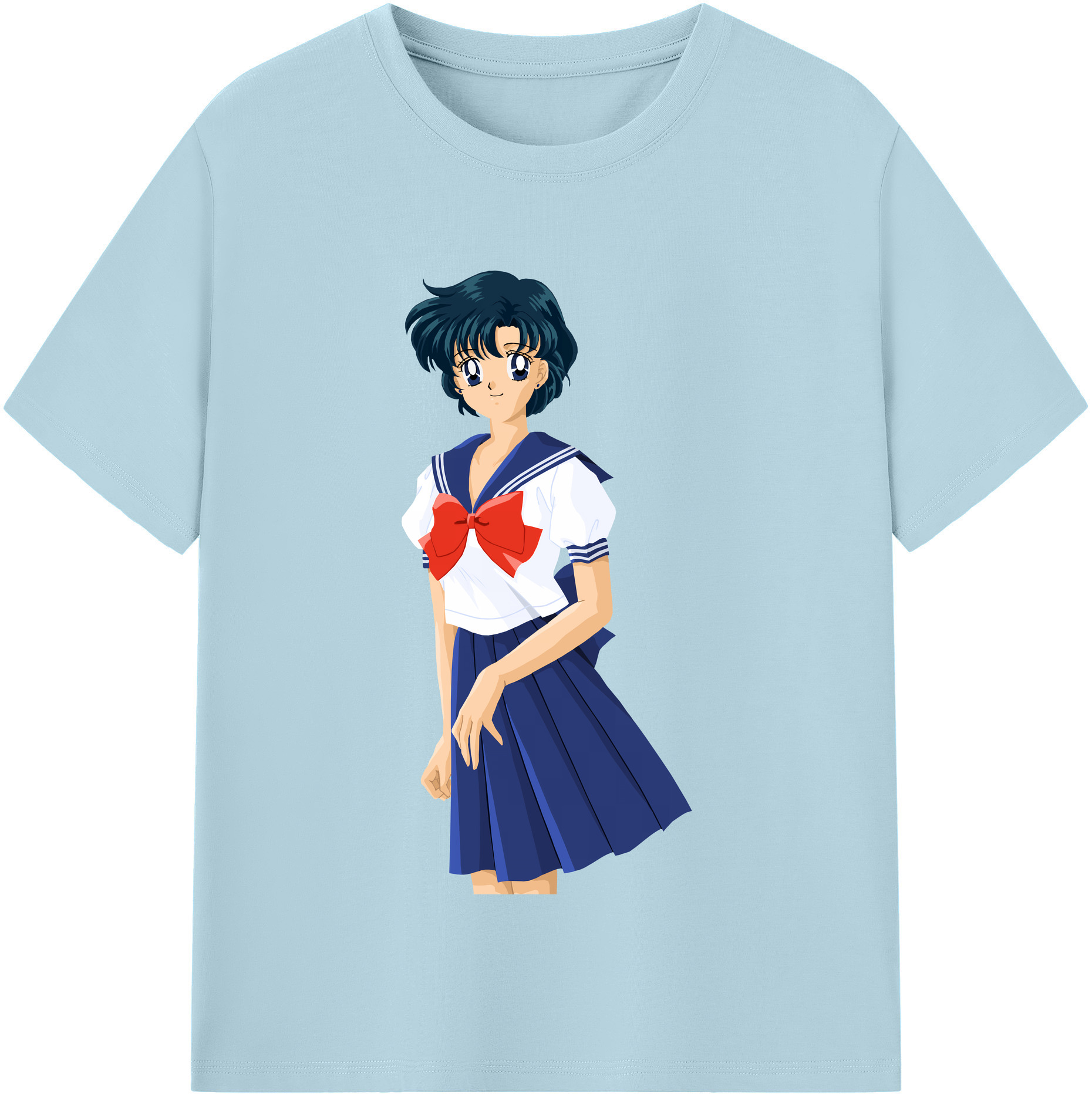 （画像用） 美少女戦士セーラームーン 水野 亜美 みずの あみ Sailor Moon Mizuno Ami 綿100％半袖Tシャツ（フロントプリント）
